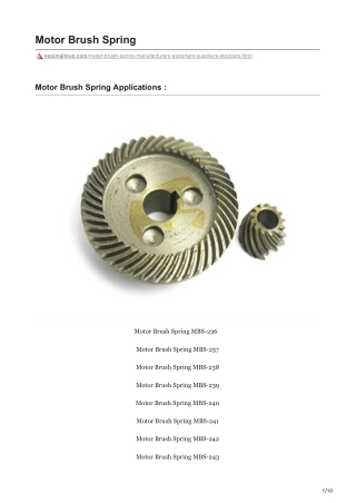 Motor Brush Spring Exporters in India