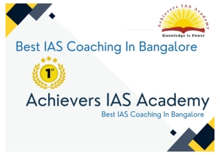 Best IAS Coaching In Bangalore Achievers IAS