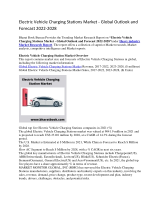 Electric Vehicle Charging Stations Market - Global Outlook and Forecast 2022-2028-converted