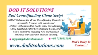 Online Readymade Crowdfunding system - DOD IT SOLUTIONS