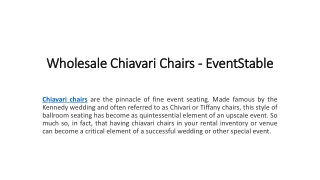 Chiavari Chairs - EventStable