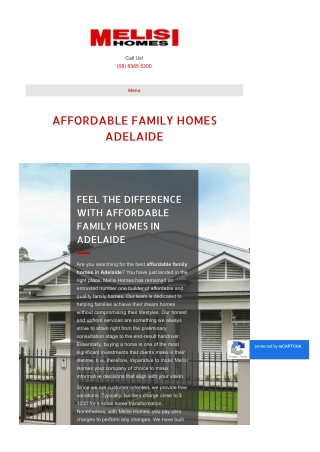 Affordable Family Homes Adelaide