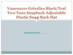 Vancouver Grizzlies Black/Teal Two Tone Snapback Adjustable