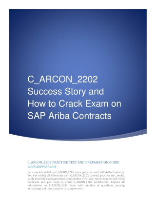 C_ARCON_2202 Success Story and How to Crack Exam on SAP Ariba Contracts