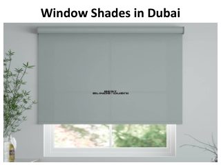Window Shades in Dubai