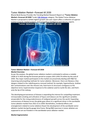 Tumor Ablation Market—Forecast till 2030