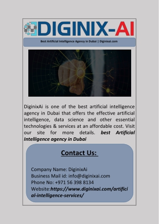 Best Artificial Intelligence Agency in Dubai | Diginixai.com