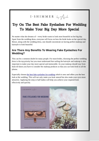 Try On The Best Fake Eyelashes For Wedding To Make Your Big Day More Special