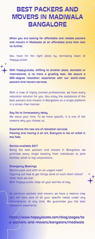 Best packers and movers in madiwala bangalore