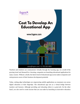 Educational app development cost
