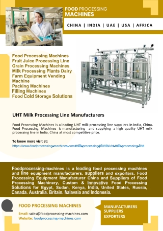 UHT Milk Processing Line Manufacturers