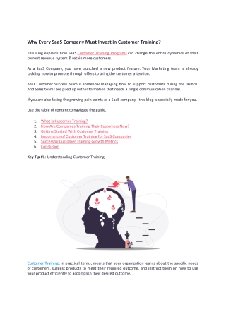 Why Every SaaS Company Must Invest in Customer Training-PDF