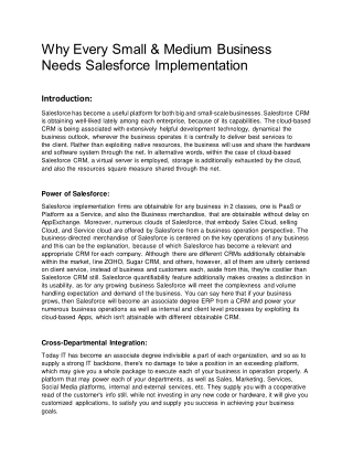 Why Every Small & Medium Business Needs Salesforce Implementation