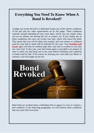 Everything You Need To Know When A Bond Is Revoked