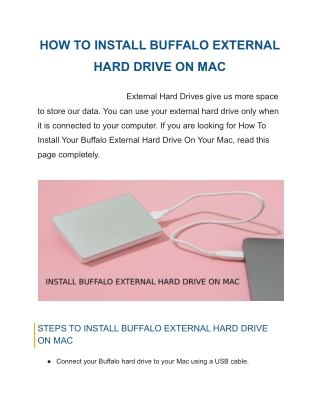 HOW TO INSTALL BUFFALO EXTERNAL HARD DRIVE ON MAC