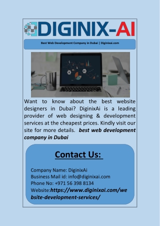 Best Web Development Company in Dubai | Diginixai.com