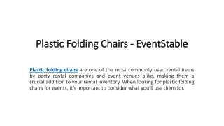 Plastic Folding Chairs - EventStable