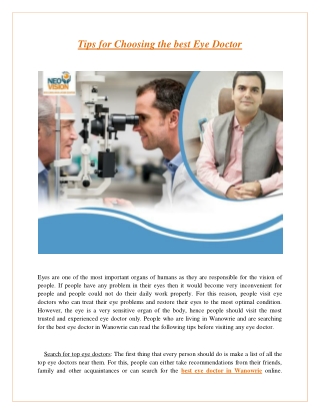 Tips for Choosing the best Eye Doctor