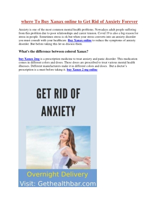 where To Buy Xanax online to Get Rid of Anxiety Forever
