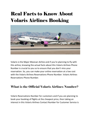 Real Facts to Know About Volaris Airlines Booking