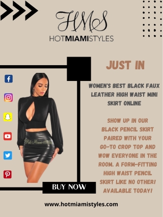 Women's Best Black Faux Leather High Waist Mini Skirt Online
