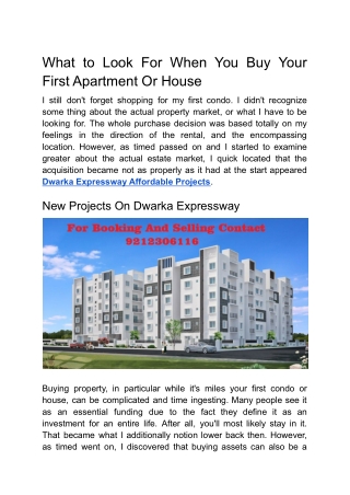 What to Look For When You Buy Your First Apartment Or House