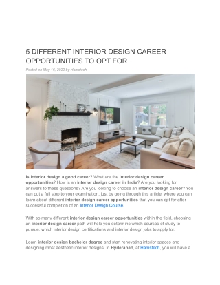 5 DIFFERENT INTERIOR DESIGN CAREER OPPORTUNITIES TO OPT FOR