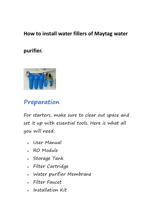 How to install water fillers of Maytag water purif-converted