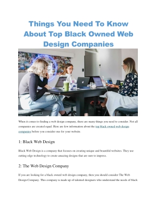 Top black owned web design company