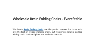 Resin Folding Chairs - EventStable