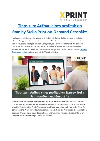 Wie man einrichten a profitables Stanley Stella Print-on-Demand Geschäft?