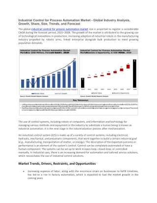 Industrial Control for Process Automation Market