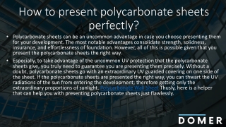 Polycarbonate Wall Sheet