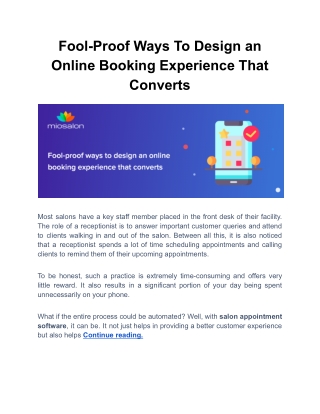 Fool-Proof Ways To Design an Online Booking Experience That Converts