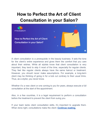 How to Perfect the Art of Client Consultation in your Salon