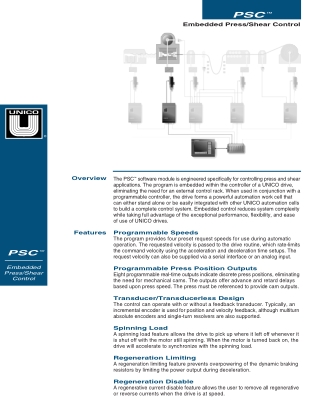 Discover Unico Press / Shear Control PSC software module