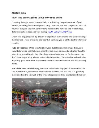 The perfect guide to buy new tires online