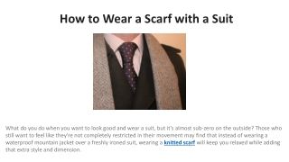How to Wear a Scarf with a Suit