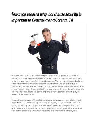 Know top reasons why warehouse security is important in Coachella and Corona, CA (3)