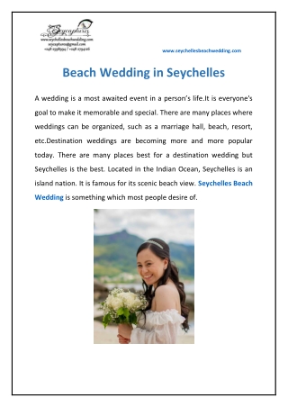 Beach Wedding in Seychelles