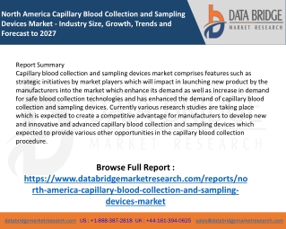 North America Capillary Blood Collection and Sampling Devices Market