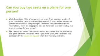 Can you buy two seats on a plane