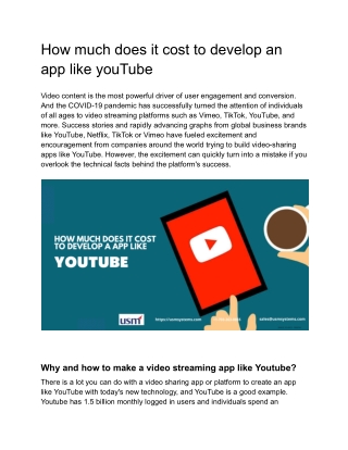 How much does it cost to develop an app like yutube - Google Docs