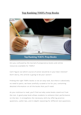 Top Ranking TOEFL Prep Books