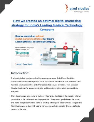 How we created an optimal digital marketing strategy for India’s Leading Medical Technology Company