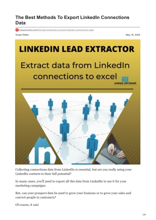 1The Best Methods To Export LinkedIn Connections Data