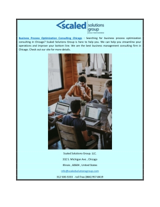 Business Process Optimization Consulting Chicago | Scaledsolutionsgroup.com