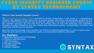 Cyber Security Beginner Course