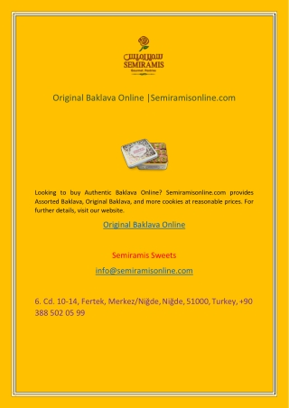 Original Baklava Online Semiramisonline