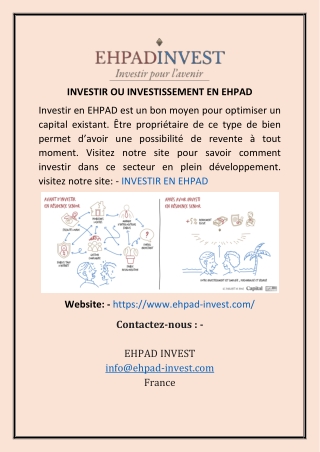 INVESTIR OU INVESTISSEMENT EN EHPAD